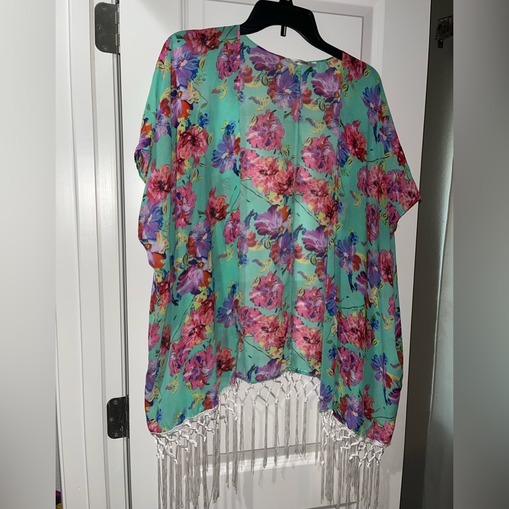 Floral Fringe Shawl